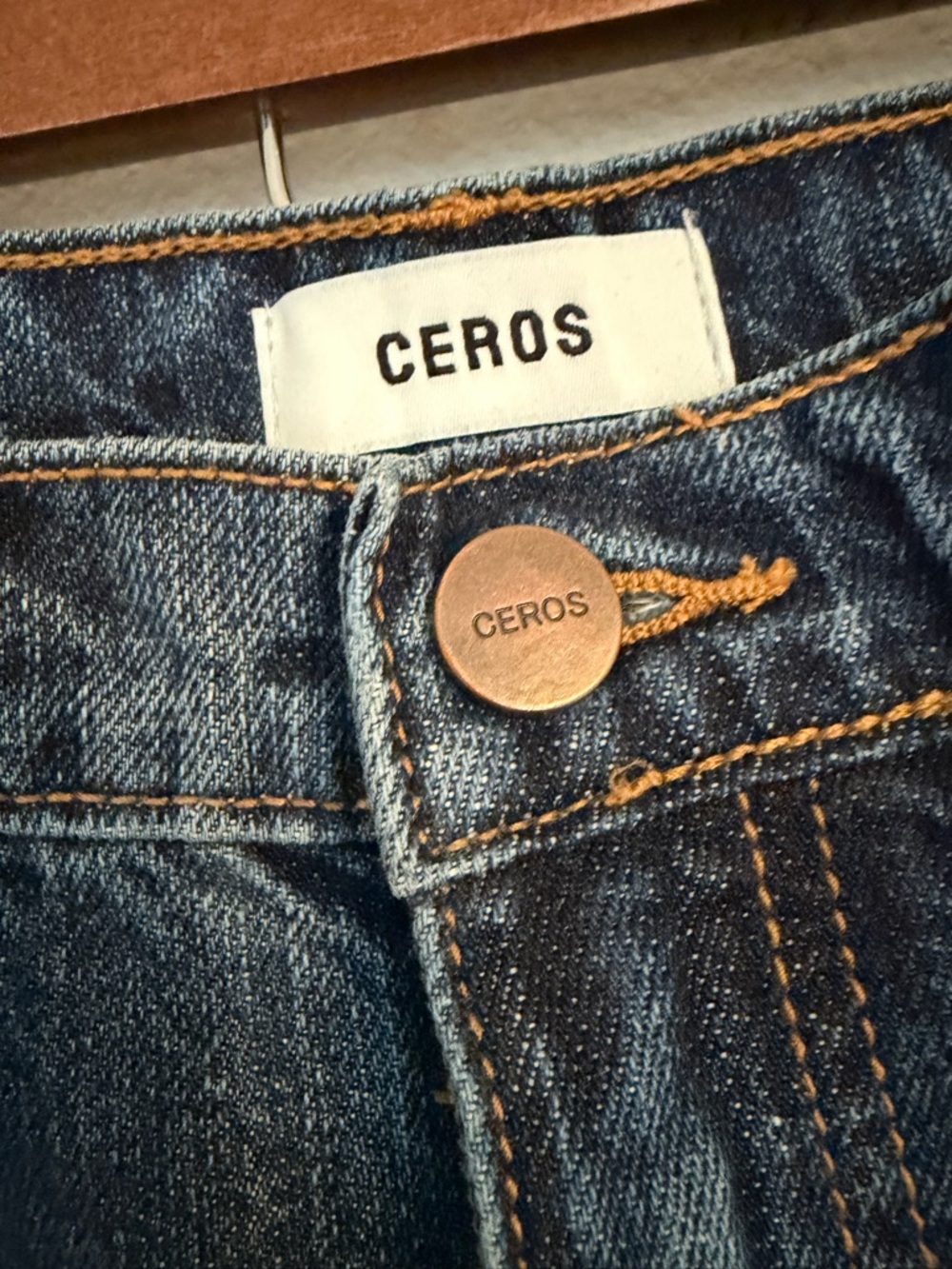CEROS Women's Dark Blue Ankle Jeans
